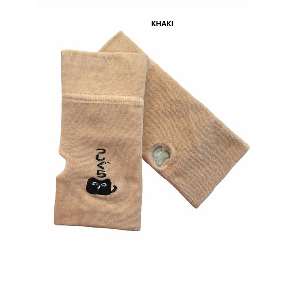 Two pairs cotton cat fingerless gloves - Picture 5 of 8